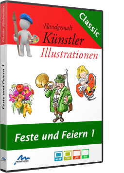 Künstler-Illustrationen - Feste und Feiern 1 - Handgemalte Cliparts