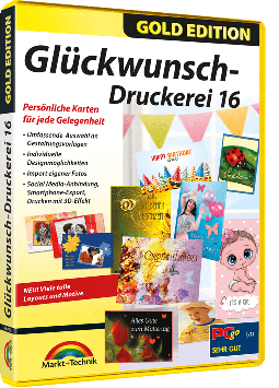 Glückwunsch Druckerei 16 Gold Edition